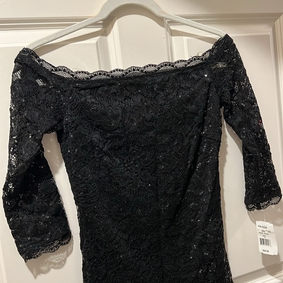 Crystal Doll Black Lace & Sequin Spandex Dress - Size Small.  NWT - Picture 3 of 8